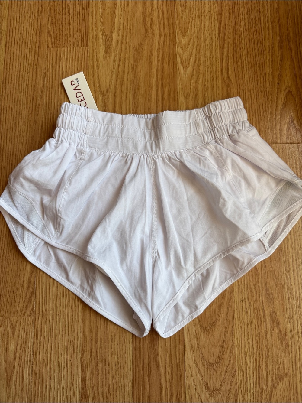 Veda White Layered Athletic Shorts for Women